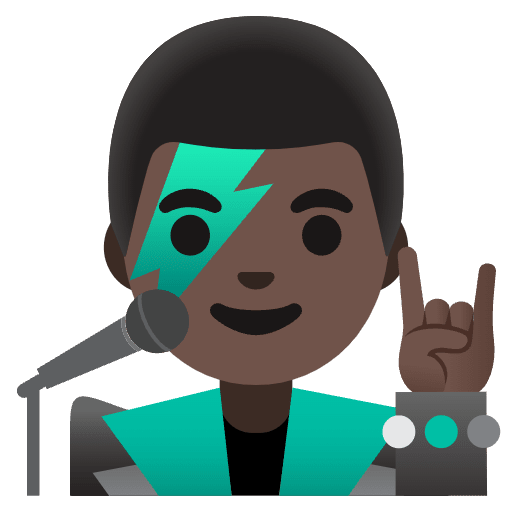 Man Singer Dark Skin Tone Emoji from Noto Emojis Set
