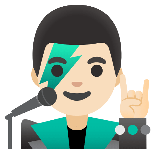 Man Singer Light Skin Tone Emoji from Noto Emojis Set
