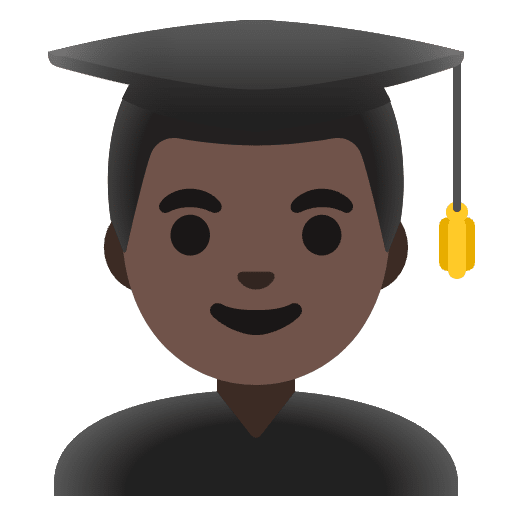 Man Student Dark Skin Tone Emoji from Noto Emojis Set