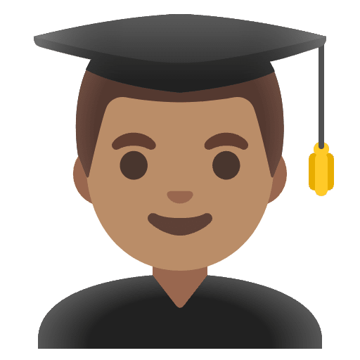 Man Student Medium Skin Tone Emoji from Noto Emojis Set