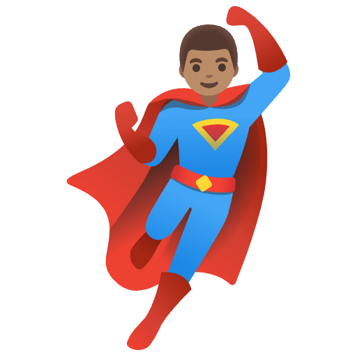 Man Superhero Medium Skin Tone Emoji from Noto Emojis Set