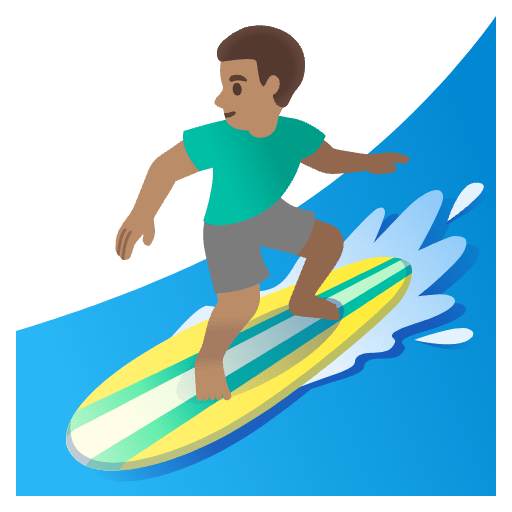 Man Surfing Medium Skin Tone Element from Noto Emojis Set