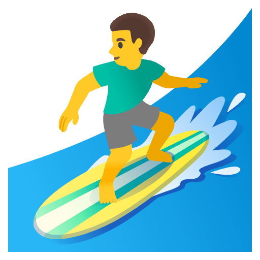 Man Surfing Element from Noto Emojis Set