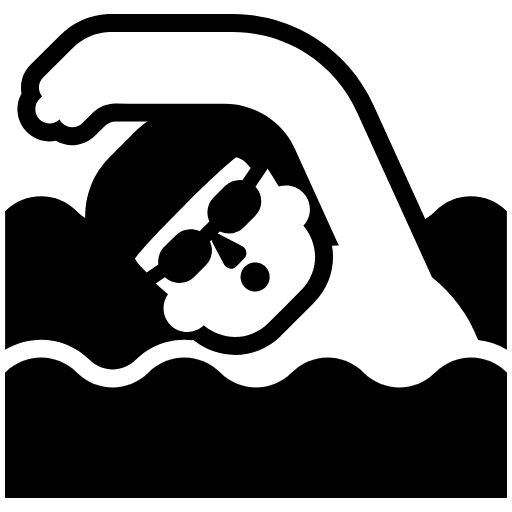 Man Swimming High Contrast Default Element from Fluent Emoji High Contrast Set