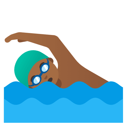 Man Swimming Medium Dark Skin Tone Emoji from Noto Emoji Set