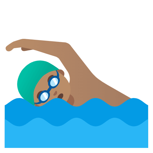 Man Swimming Medium Skin Tone Emoji from Noto Emoji Set