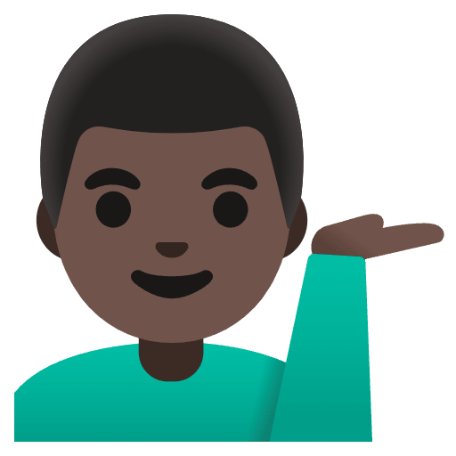 Man Tipping Hand Dark Skin Tone Emoji from Noto Emojis Set