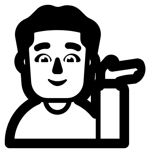 Man Tipping Hand High Contrast Default Emoji from Fluent Emoji High Contrast Set