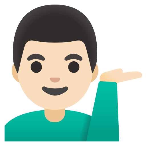Man Tipping Hand Light Skin Tone Emoji from Noto Emoji Set