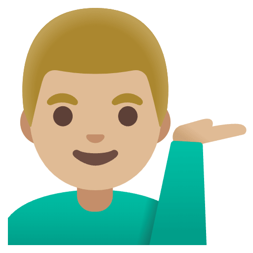 Man Tipping Hand Medium Light Skin Tone Emoji from Noto Emojis Set