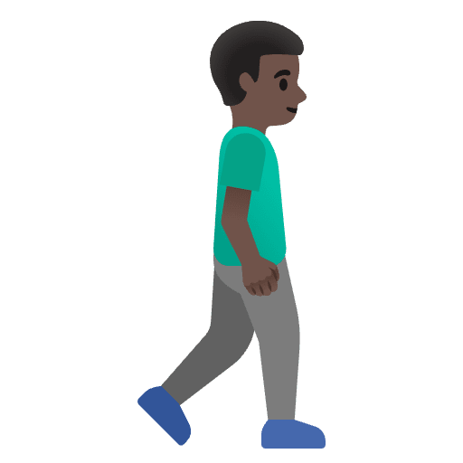 Man Walking Facing Right Dark Skin Tone Element from Noto Emojis Set