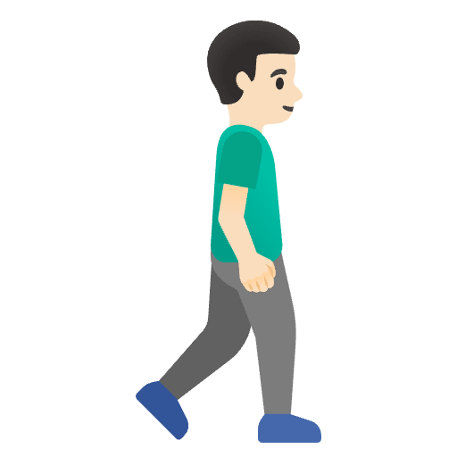 Man Walking Facing Right Light Skin Tone Element from Noto Emojis Set