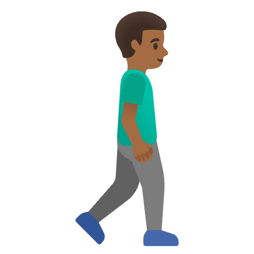 Man Walking Facing Right Medium Dark Skin Tone Emoji from Noto Emojis Set