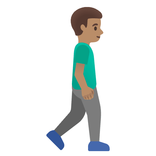 Man Walking Facing Right Medium Skin Tone Emoji from Noto Emojis Set