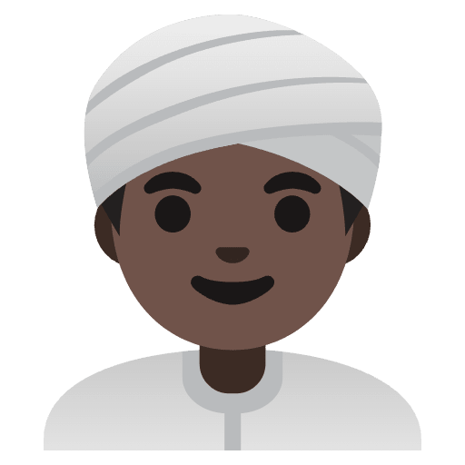Man Wearing Turban Dark Skin Tone Element from Noto Emojis Set