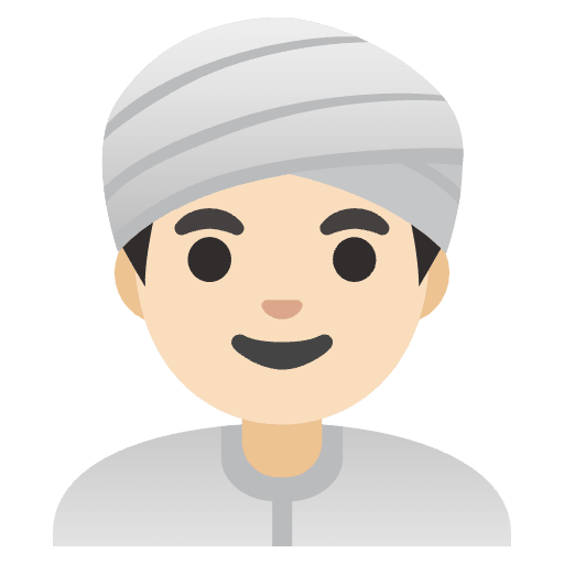 Man Wearing Turban Light Skin Tone Emoji from Noto Emojis Set