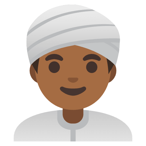 Man Wearing Turban Medium Dark Skin Tone Emoji from Noto Emoji Set
