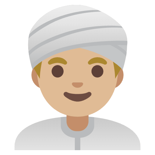 Man Wearing Turban Medium Light Skin Tone Emoji from Noto Emojis Set