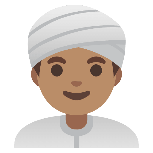 Man Wearing Turban Medium Skin Tone Element from Noto Emojis Set