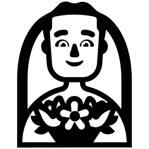 Man With Veil High Contrast Default Element from Fluent Emoji High Contrast Set