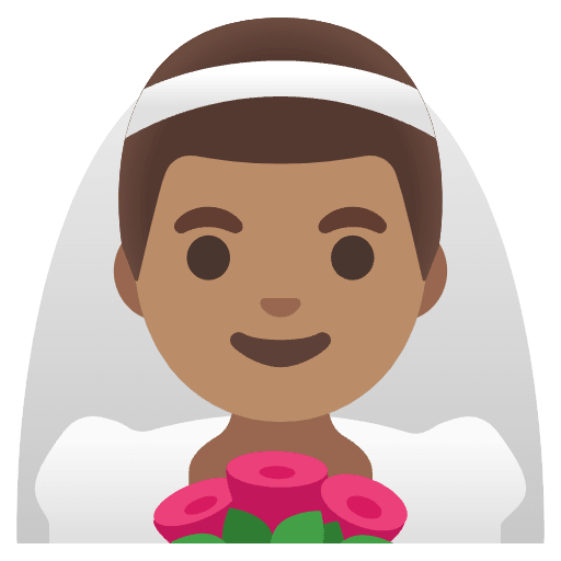 Man With Veil Medium Skin Tone Emoji from Noto Emojis Set