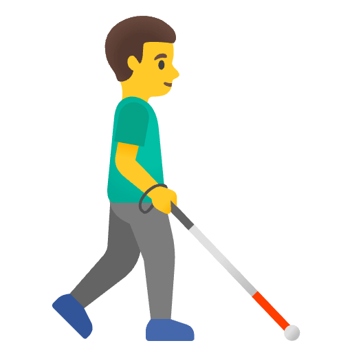 Man With White Cane Facing Right Element from Noto Emojis Set