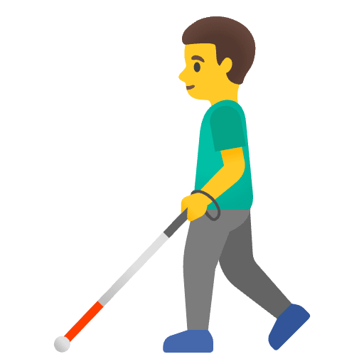 Man With White Cane Element from Noto Emojis Set