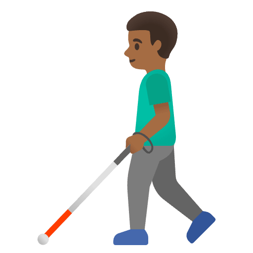 Man With White Cane Medium Dark Skin Tone Emoji from Noto Emojis Set