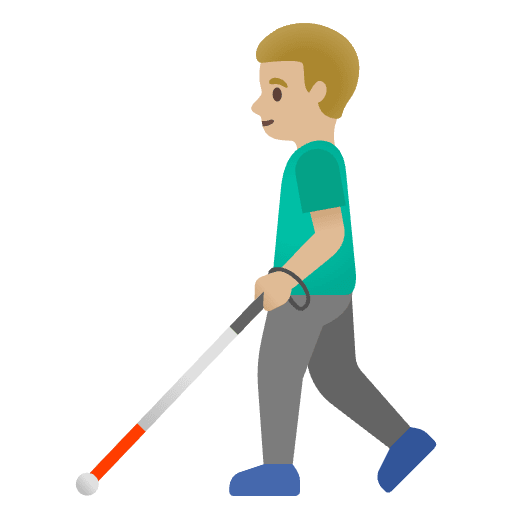 Man With White Cane Medium Light Skin Tone Emoji from Noto Emoji Set