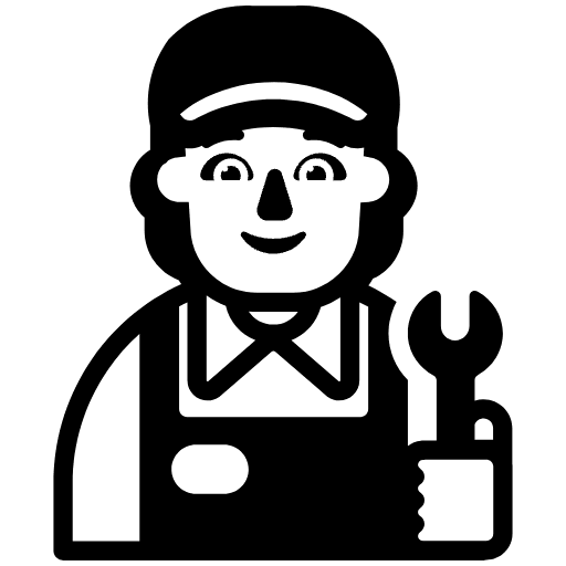 Mechanic High Contrast Default Emoji from Fluent Emoji High Contrast Set