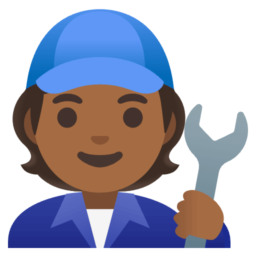 Mechanic Medium Dark Skin Tone Emoji from Noto Emojis Set