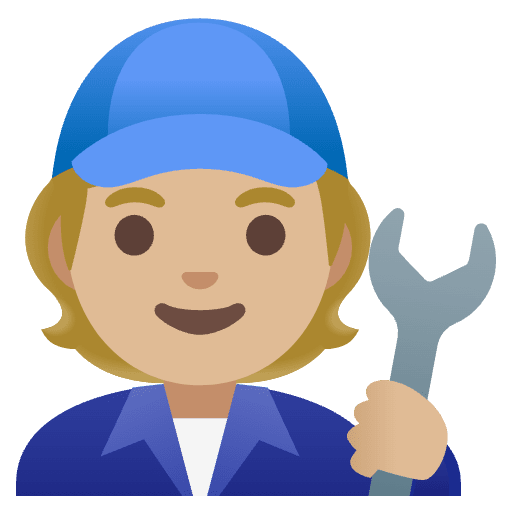 Mechanic Medium Light Skin Tone Emoji from Noto Emojis Set