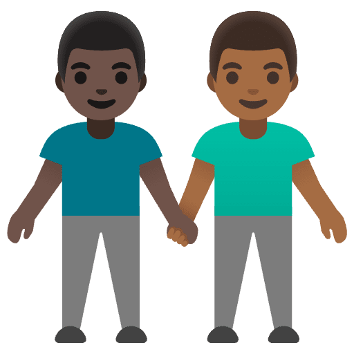 Men Holding Hands Dark Skin Tone Medium Dark Skin Tone Emoji from Noto Emoji Set