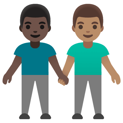 Men Holding Hands Dark Skin Tone Medium Skin Tone Emoji from Noto Emoji Set