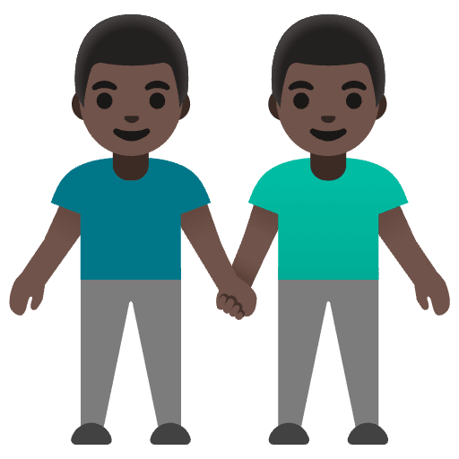 Men Holding Hands Dark Skin Tone Emoji from Noto Emoji Set