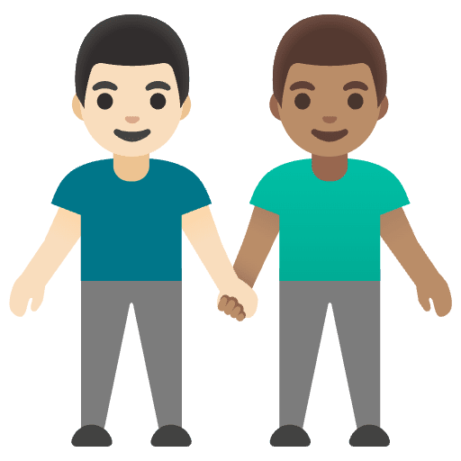 Men Holding Hands Light Skin Tone Medium Skin Tone Emoji from Noto Emoji Set