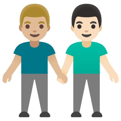 Men Holding Hands Medium Light Skin Tone Light Skin Tone Emoji from Noto Emojis Set