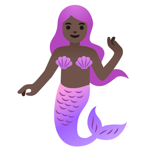 Mermaid Dark Skin Tone Element from Noto Emojis Set