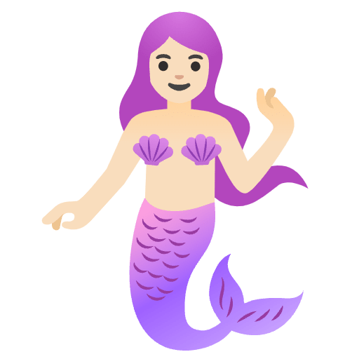 Mermaid Light Skin Tone Emoji from Noto Emojis Set