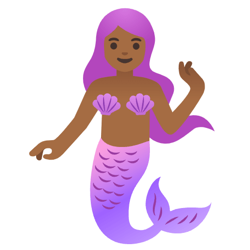 Mermaid Medium Dark Skin Tone Element from Noto Emojis Set
