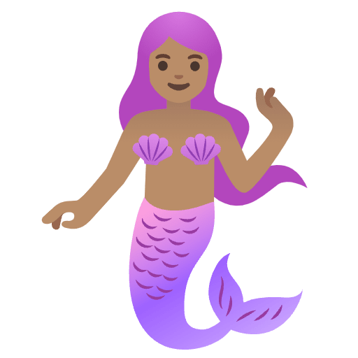 Mermaid Medium Skin Tone Element from Noto Emojis Set