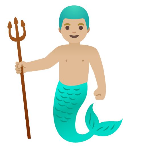 Merman Medium Light Skin Tone Emoji from Noto Emojis Set