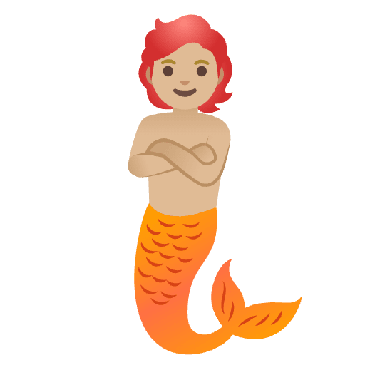 Merperson Medium Light Skin Tone Emoji from Noto Emojis Set