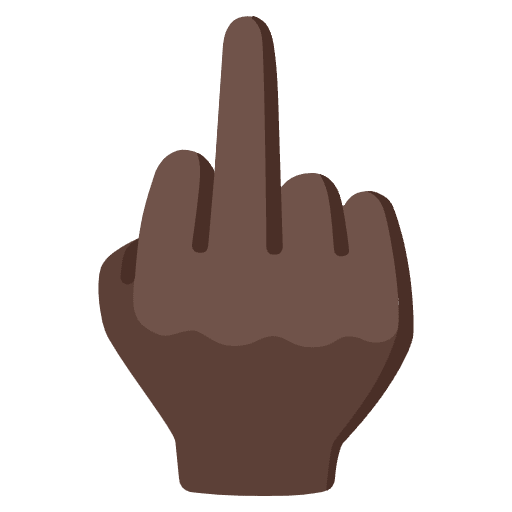 Middle Finger Dark Skin Tone Emoji from Noto Emojis Set