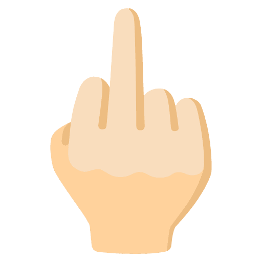 Middle Finger Light Skin Tone Emoji from Noto Emojis Set