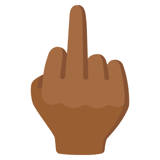 Middle Finger Medium Dark Skin Tone Emoji from Noto Emojis Set