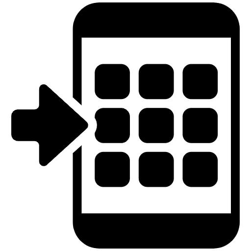 Mobile Phone With Arrow High Contrast Emoji from Fluent Emoji High Contrast Set