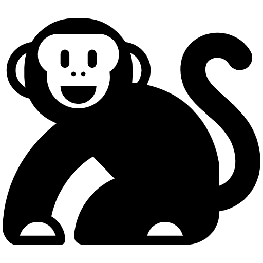 Monkey High Contrast Element from Fluent Emoji High Contrast Set