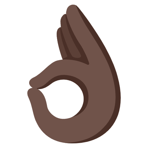 Ok Hand Dark Skin Tone Emoji from Noto Emojis Set