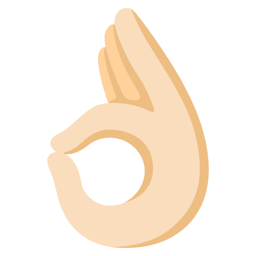 Ok Hand Light Skin Tone Emoji from Noto Emojis Set